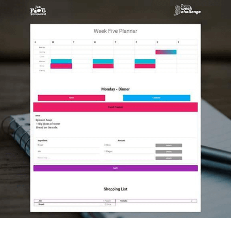 picture of tracker sheet