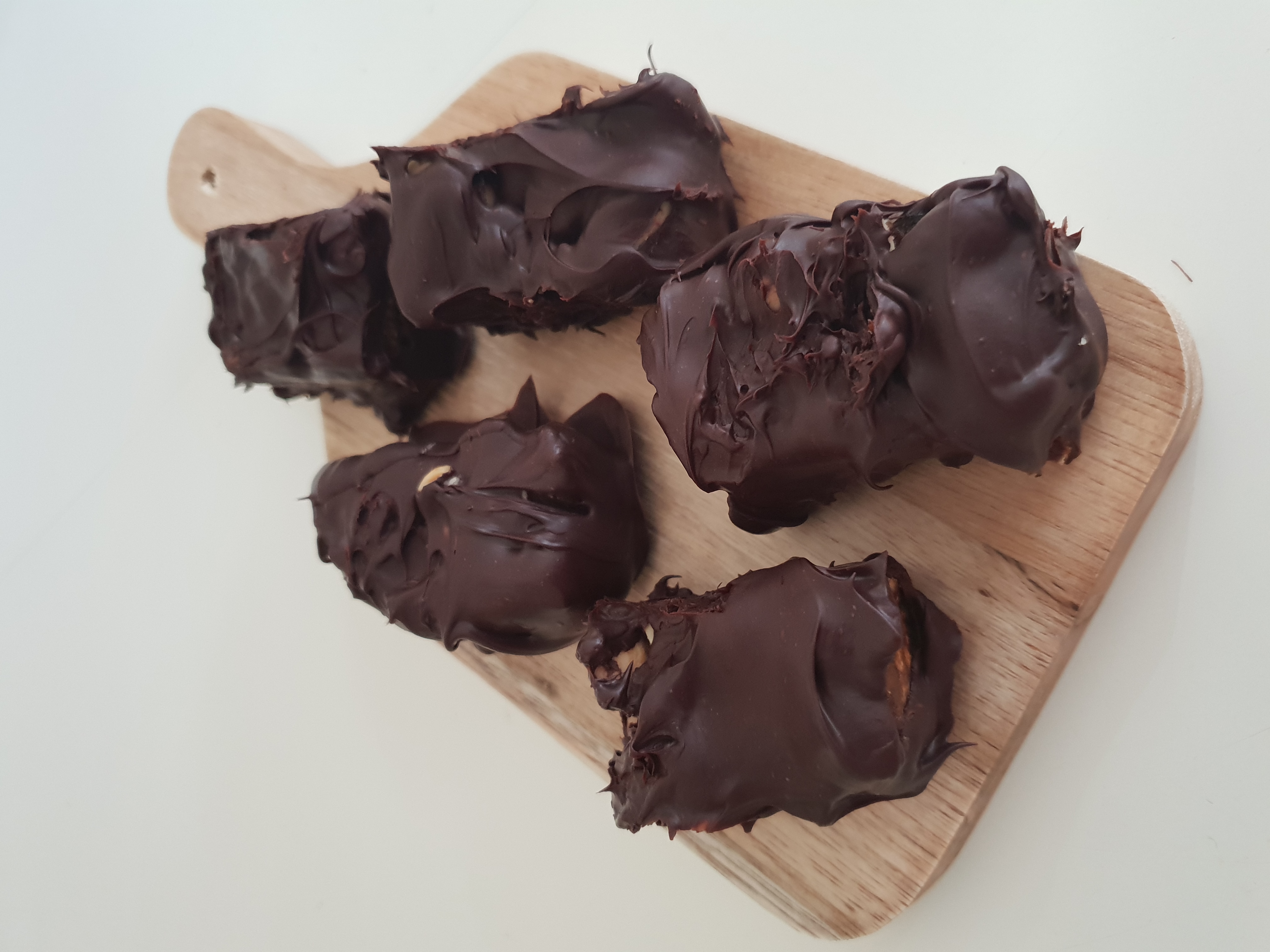 picture of the chocolate covered snicker bites