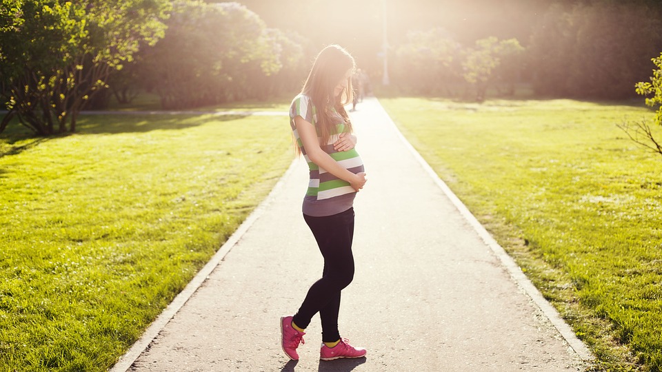 Picture of a pregnant lady walking