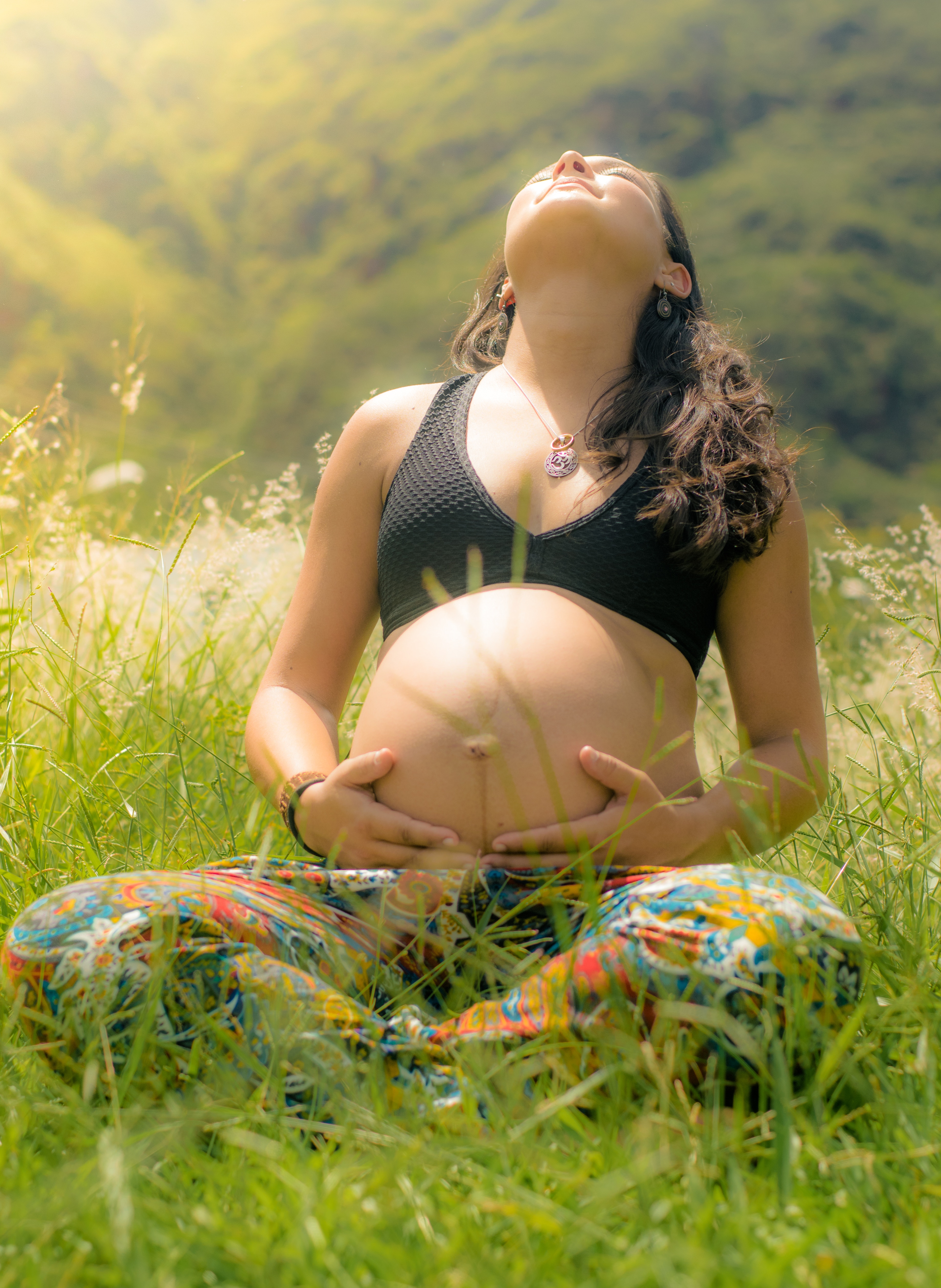 Picture of a pregnant lady doing yoga